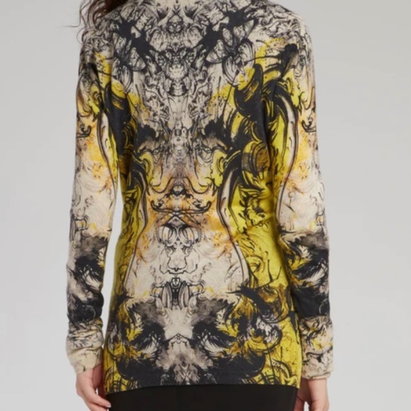 Vintage Cavalli Roberto Cavalli Yellow Baroque Print Cardigan Size 46​ - Picture 10 of 10